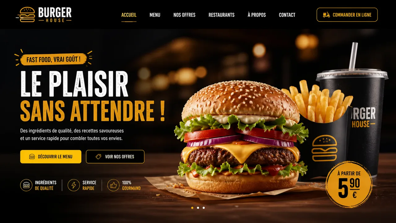 Site Burger House conçu par Webify Meaux