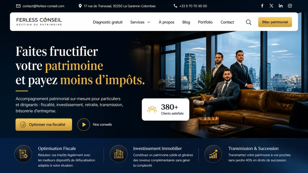 Site Ferless Conseil conçu par Webify Meaux