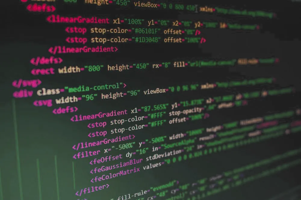 Code HTML affiché sur un écran