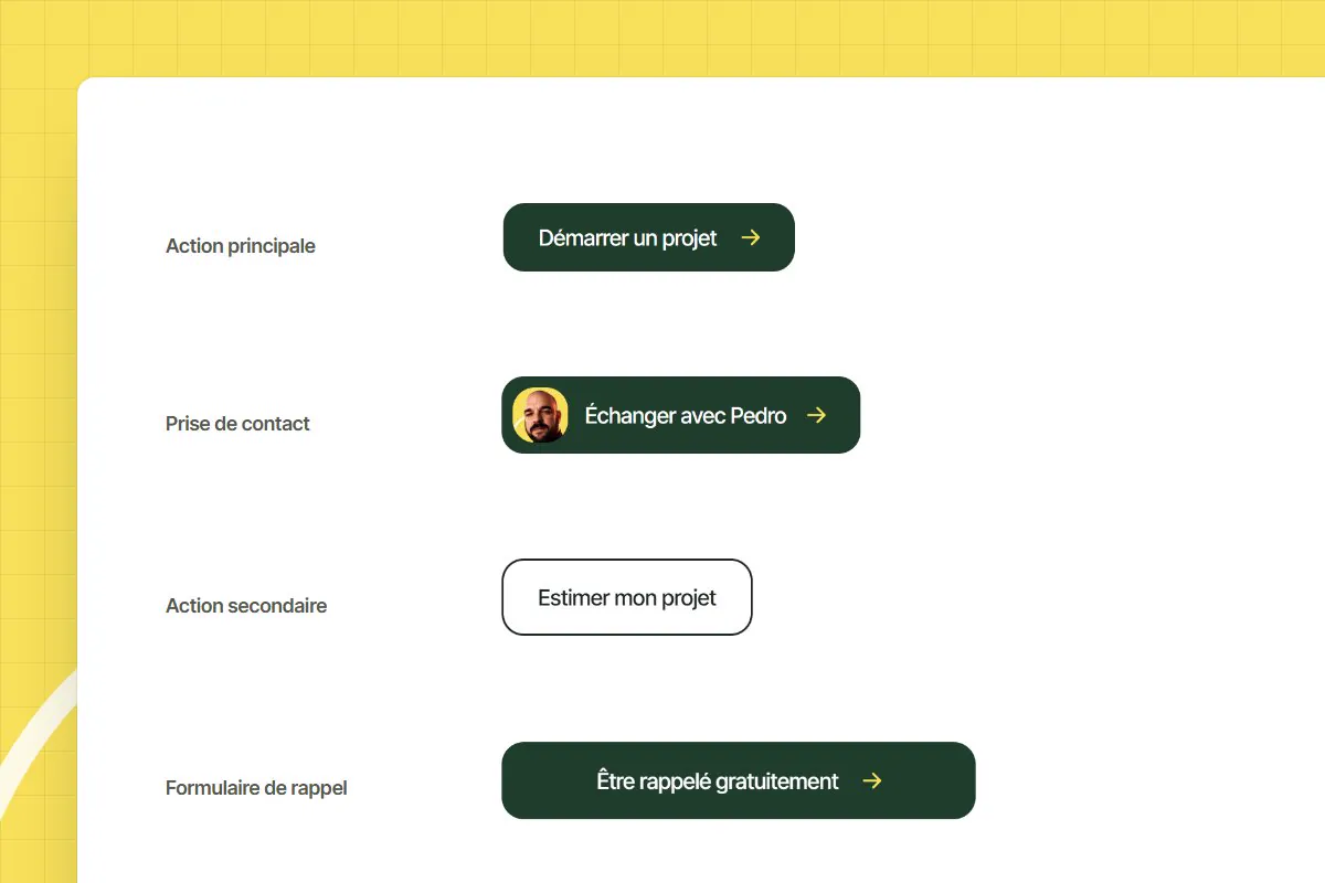 Boutons d’action du site Webify Meaux