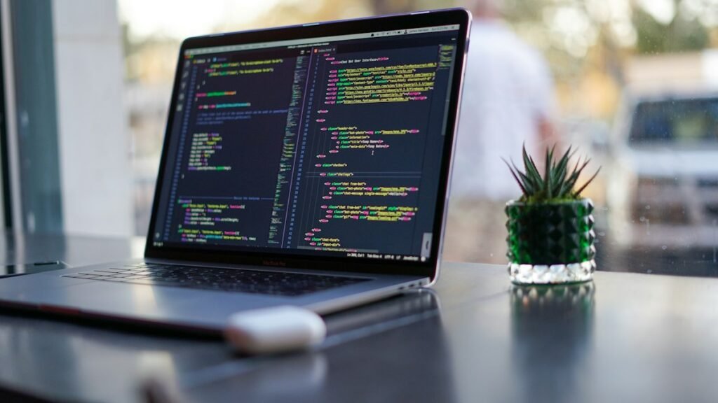 Développement du site internet sur ordinateur portable